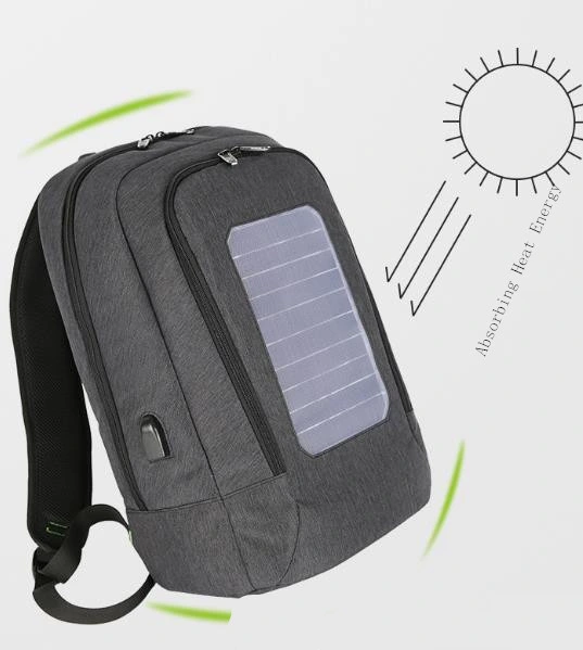 Anti-Theft Solar Energy Power Charging Backpack with USB Charging Port